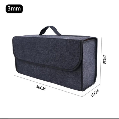 1PC Dark Gray Car Felt Storage Box Car Storage Bag Enlarged and Thickened Soft Felt Storage Box Household Storage Box - imag…