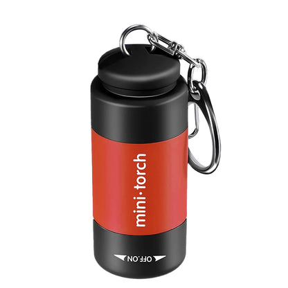 USB Rechargeable LED Multifunctional Strong Light Pocket Keychain Flashlight Waterproof Outdoor Hiking Camping Mini Flashlig…