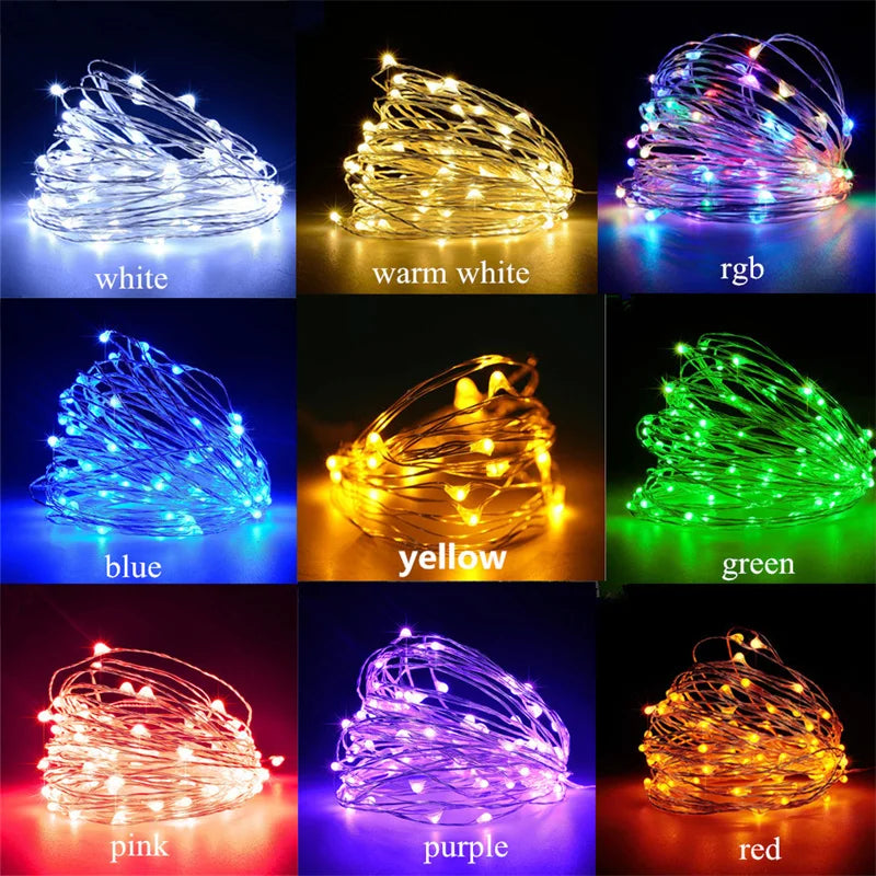 USB Led Fairy Lights Copper Wire String 20M 200LED Holiday Outdoor Lamp Garland For Christmas Tree Wedding Party Decoration…