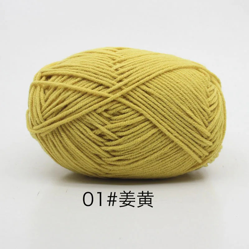 40-50g/Set 4ply Milk Cotton(80%) Knitting Yarn Needlework Dyed Lanas For Crochet Craft Sweater Hat Dolls At Low Price - imag…
