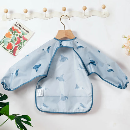 Elinfant 1PC Long Sleeve Bibs, Waterproof Feeding Bibs,Washable Burp Cloth,Coveralls Bibs,Easy To Clean,Wash-Free Eating Bib…