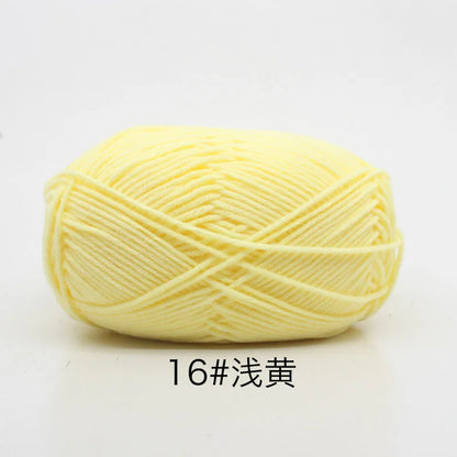40-50g/Set 4ply Milk Cotton(80%) Knitting Yarn Needlework Dyed Lanas For Crochet Craft Sweater Hat Dolls At Low Price - imag…