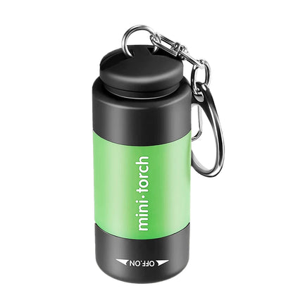USB Rechargeable LED Multifunctional Strong Light Pocket Keychain Flashlight Waterproof Outdoor Hiking Camping Mini Flashlig…