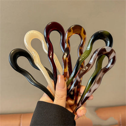 U-Shaped Hair Fork Fashion Tortoiseshell Acetate Acrylic Hairpin Geometric Headwear Hair Sticks Women Girls Hair Accessories…