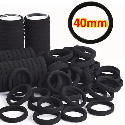 High Elastic Hair Bands for Women Girls Black Basic Hair Tie Headband Simple Ponytail Holder Headwear Hair Accessories - ima…