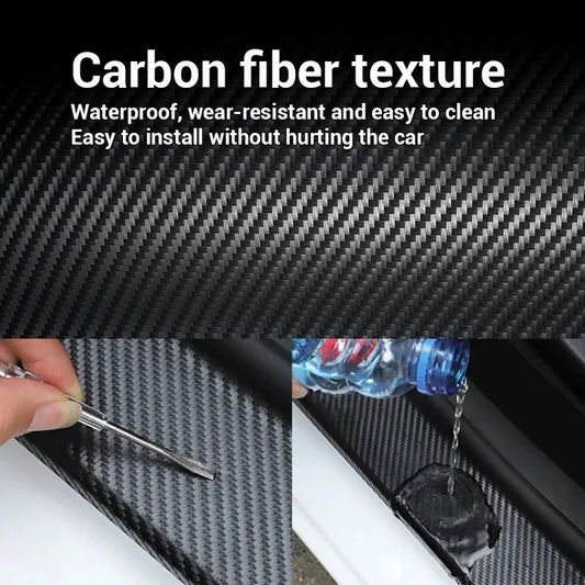 1-5m Nano Carbon Fiber Car Tape Sticker Door Mirror Paste Protector Strip DIY Protection Protective Film Waterproof Adhesive…