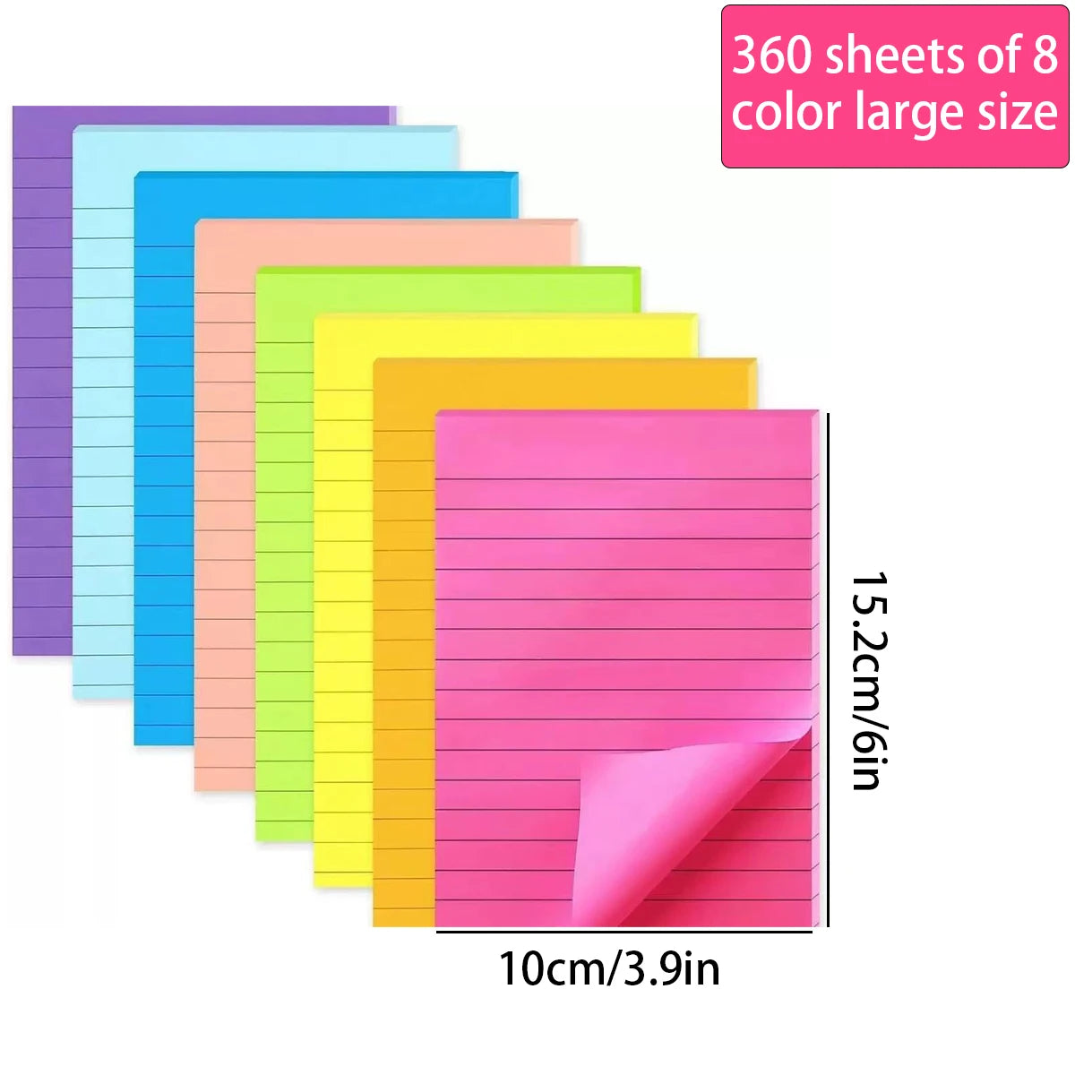 200sheets Line Sticky Notes 4 Colors Portable Student Note Marker Writing Sticky Notes Self-Adhesive Easy To Apply Notepad -…