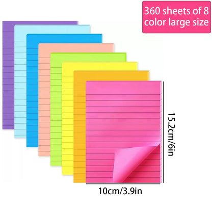 200sheets Line Sticky Notes 4 Colors Portable Student Note Marker Writing Sticky Notes Self-Adhesive Easy To Apply Notepad -…