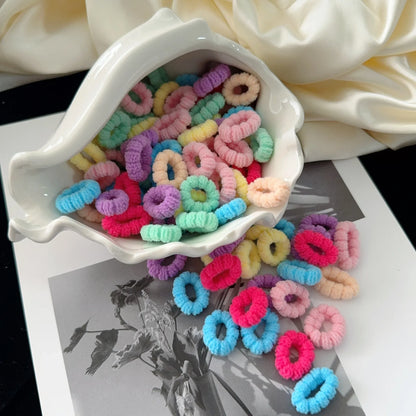 50/100Pcs Colorful Basic Nylon Ealstic Hair Ties for Girls Ponytail Hold Scrunchie Rubber Band Kid Fashion Hair Accessories…