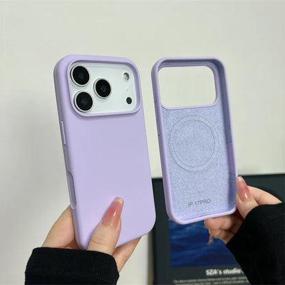 Magnetic Liquid Silicone Case for iPhone 17/17 Air/17 Pro/17 Pro Max For Magsafe Big Camera Hole Cover Shockproof Protective…