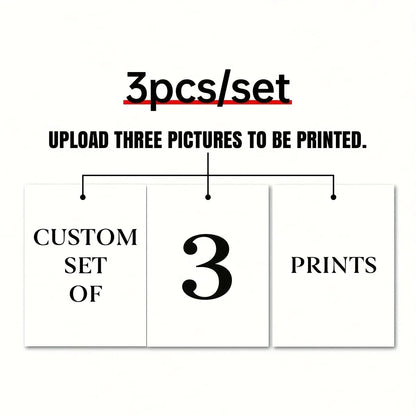 1/2/3pcs Personalized Custom Canvas Prints Photo Poster for Family Life Pet Anime Birthdays Weddings Scenery Home Wall Art D…