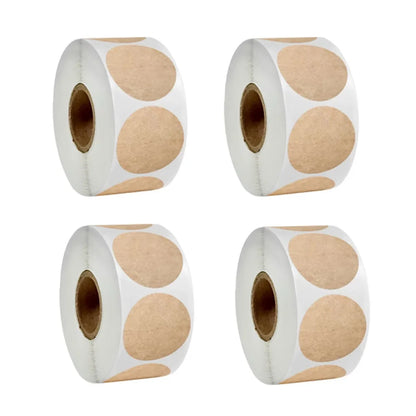500 pcs / 1 roll ，kraft round self-adhesive label paper items classification name stickers personalized labels - image 11