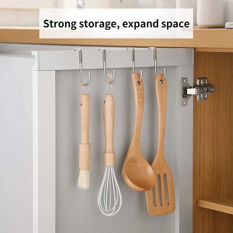 304 Stainless Steel Hook Free Punching Double S-Shape Hook Kitchen Bathroom Cabinet Door Back Type Coat Towel Storage Hanger…