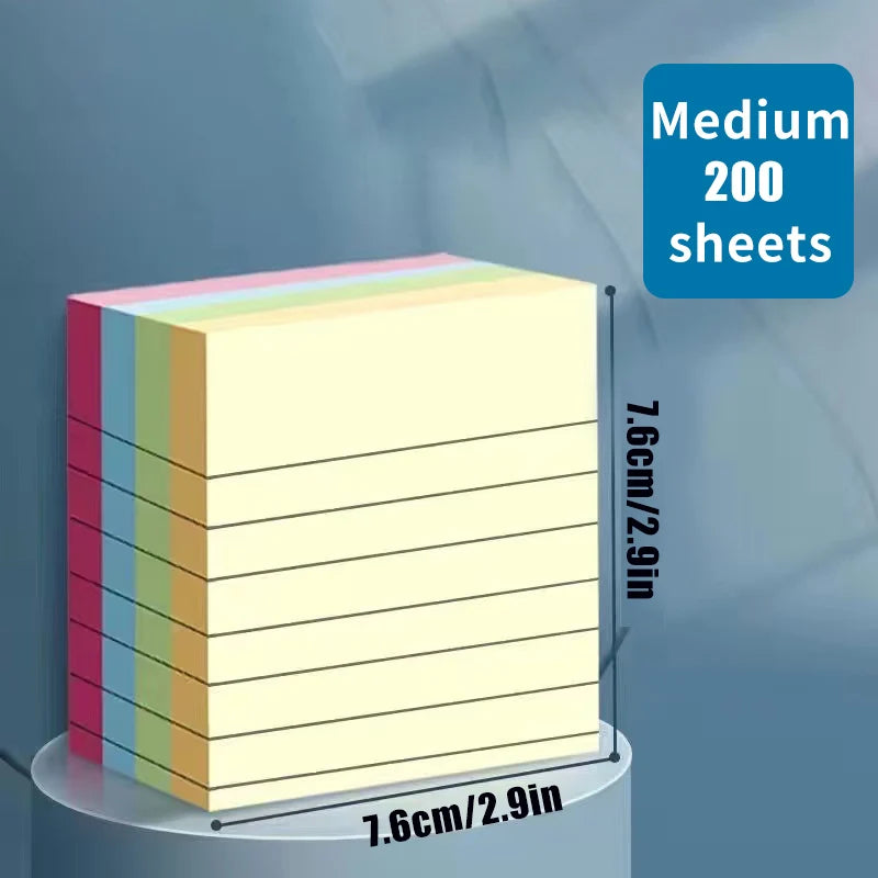 200sheets Line Sticky Notes 4 Colors Portable Student Note Marker Writing Sticky Notes Self-Adhesive Easy To Apply Notepad -…