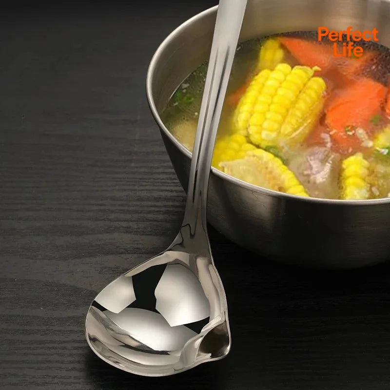 1/2Pcs Stainless Steel Soup Fat Oil Separator Ladles Skimmer Spoon Soup Colander for Kitchen with Heat Insulation Anti-scald…
