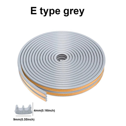5m/10m Door Seal Strip Diep Self-adhesive Draft Stopper Tape Window Weather Stripping Insulation Noise Rubber Sealing Strip…
