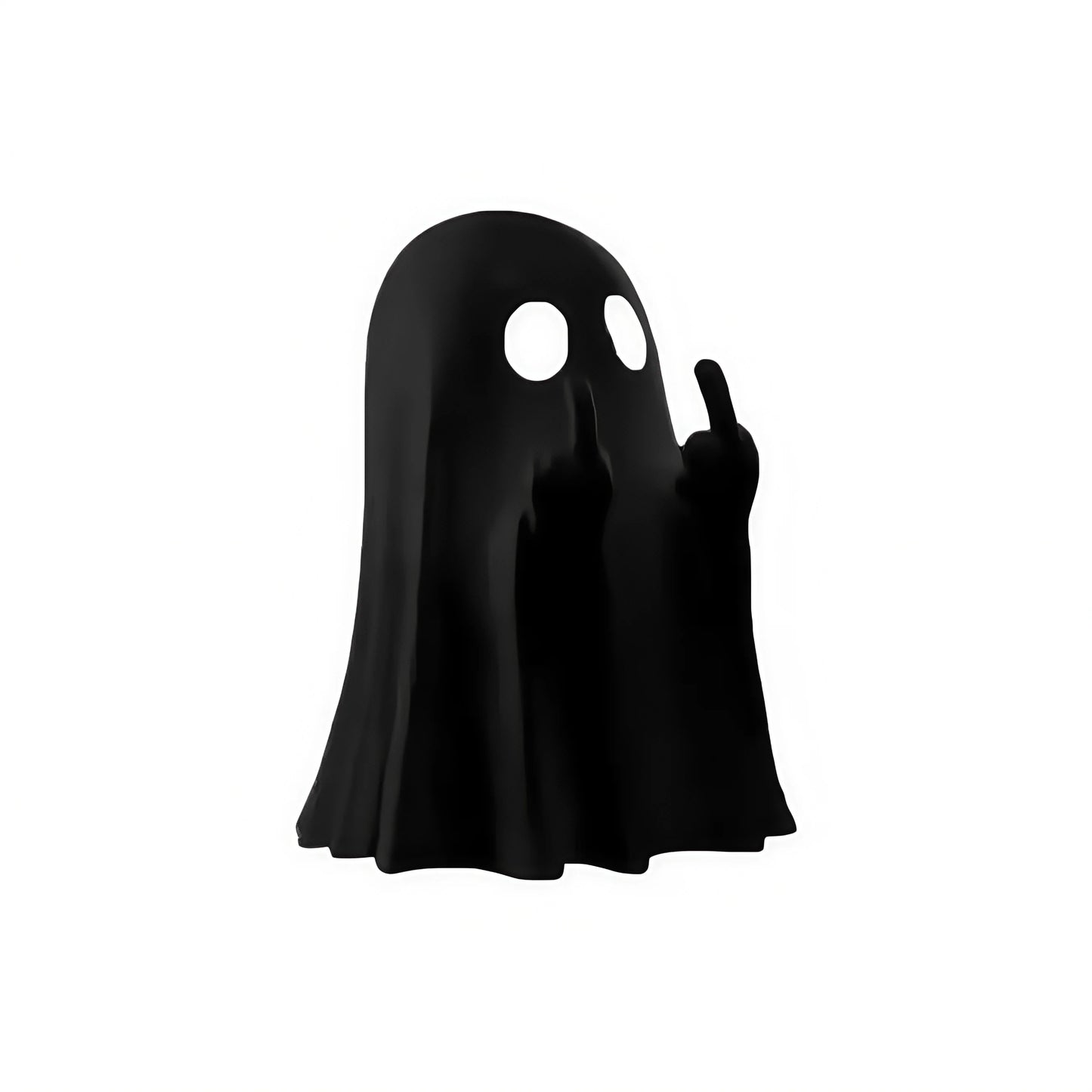 Cute Middle Finger Ghost Statue, Small Halloween Decor for Home, Centerpiece for Coffee Table, Adorable Horror Figure - imag…