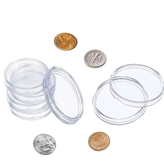 10/25pc 21-45mm Pellucid Plastic COINNING Capsules Collecting Box Case for COINNING Storage Capsules COINNING Holder - image…