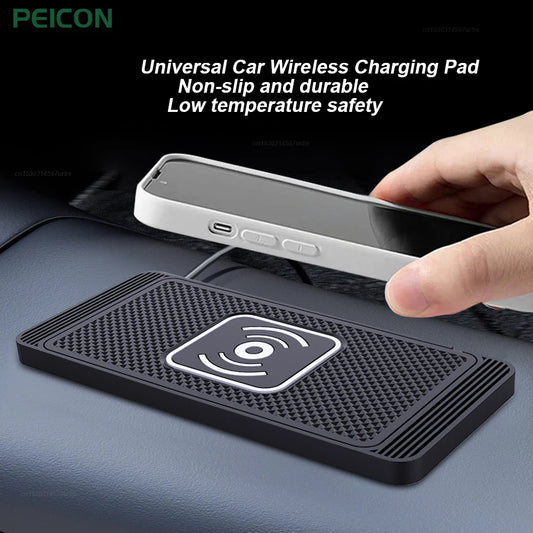 Car Wireless Charger for Iphone 16 15 15 Pro Max 14 13 12 X Samsung S24 S23 Wireless Car Charger Silicone Pad Stand Fast Cha…
