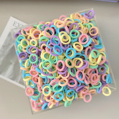 50/100Pcs Colorful Basic Nylon Ealstic Hair Ties for Girls Ponytail Hold Scrunchie Rubber Band Kid Fashion Hair Accessories…