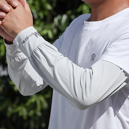 Cooling Arm Sleeves Breathable Sun Protection Ice Slik Sleeves Summer Outdoor Sports Driving Cycling Sleeves Men Loose Arm -…