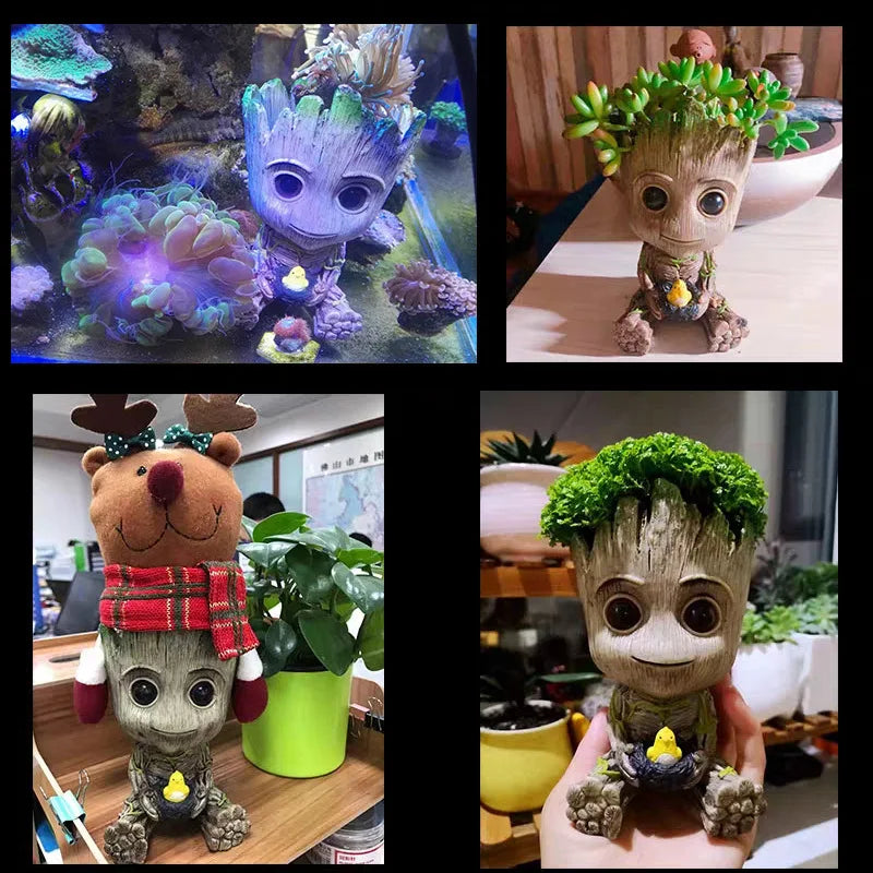 Home Decoration Crafts Miniature Model Office Desktop Display Cartoon Groot Figurines Handicrafts Decor Tree Man Ornament 5C…