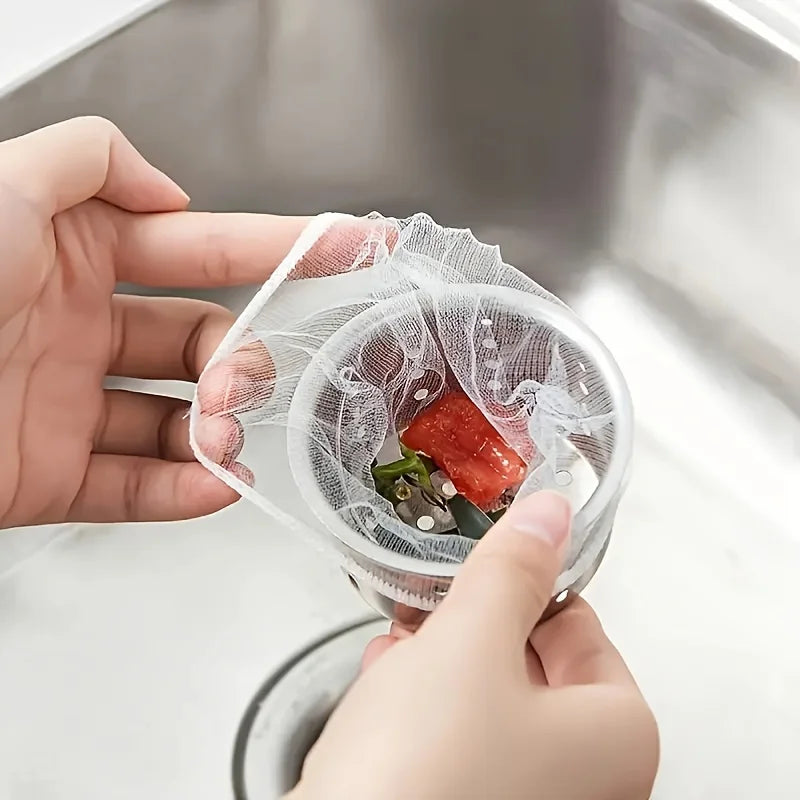 50-200Pcs Disposable Kitchen Sink Filter Sewer Drain Anti-blocking Garbage Bag Pool Leak Mesh Bag Mesh Strainer Sink Garbage…