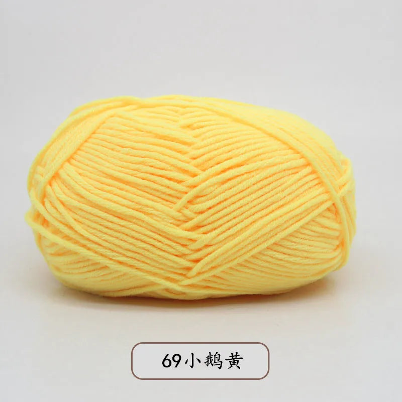 40-50g/Set 4ply Milk Cotton(80%) Knitting Yarn Needlework Dyed Lanas For Crochet Craft Sweater Hat Dolls At Low Price - imag…