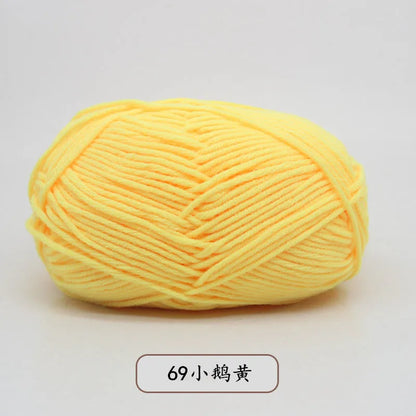 40-50g/Set 4ply Milk Cotton(80%) Knitting Yarn Needlework Dyed Lanas For Crochet Craft Sweater Hat Dolls At Low Price - imag…