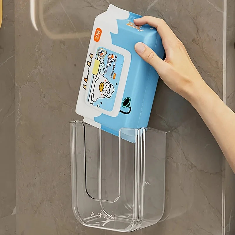 [Popular Choice] Bathroom Non Perforated Wall Mounted Wet Tissue Storage Box with Large Opening and Strong Load-bearing Capa…
