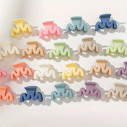 20 Pcs/bag Solid Color Matte Hollow Hair Claw Clip Candy Color Catch Barrettes Stylish Hair Accessories Suitable for Women -…