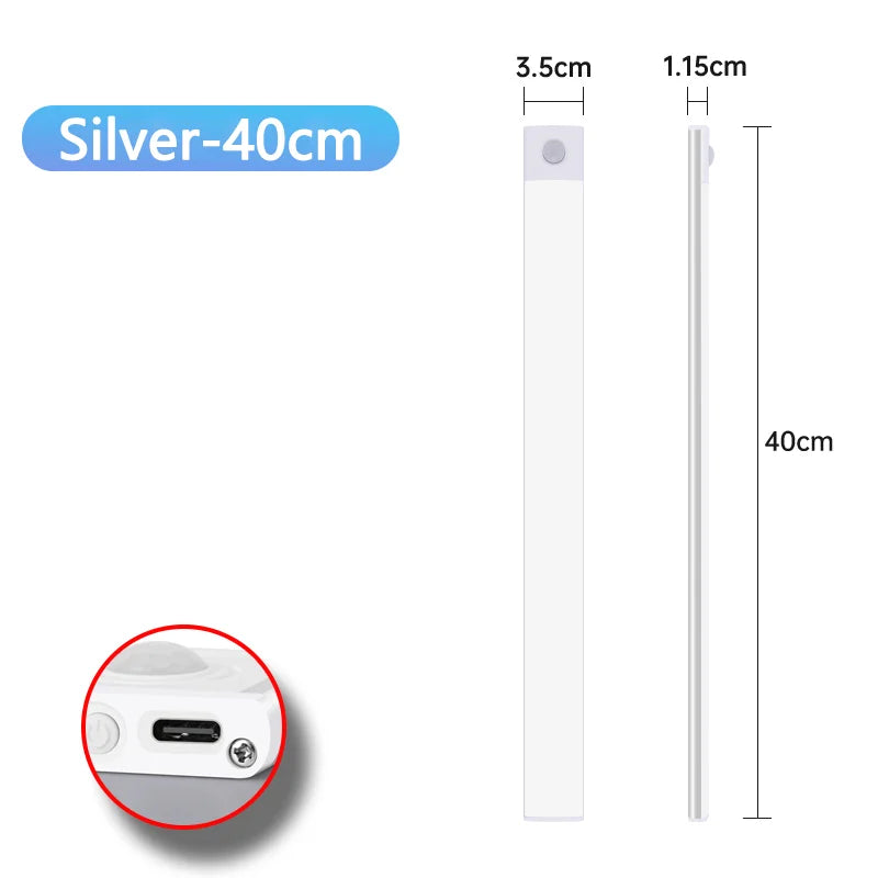 Motion Sensor Night Light USB Rechargeable Wireless Lamp Under Cabinet Led Lights for Kitchen Cabinet Bedroom Wardrobe Light…