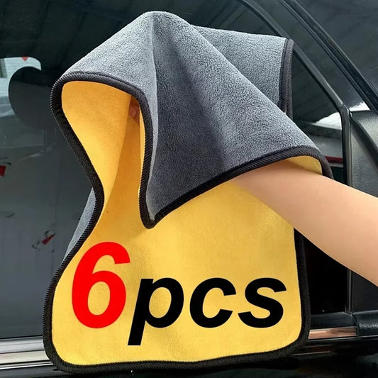 1/2/3/6/10pcs 30X60cm Microfiber Car Cleaning Towels Soft Quick Drying for Windows Mirrors Wiping Rags Double Layer Wash Clo…