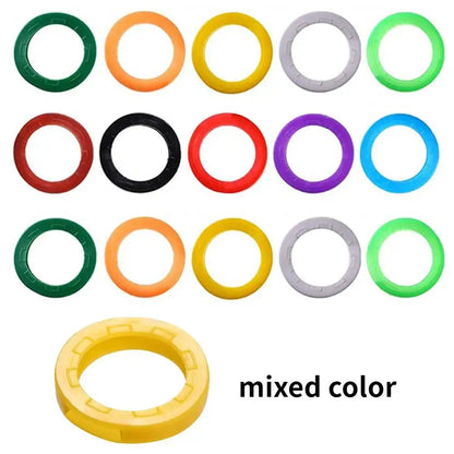10pcs 24pcs 32pcs Color Key Sleeve Mixed Color Soft Silicone Elastic Key Ring DIY Key Pendant Marking to Distinguish The Key…