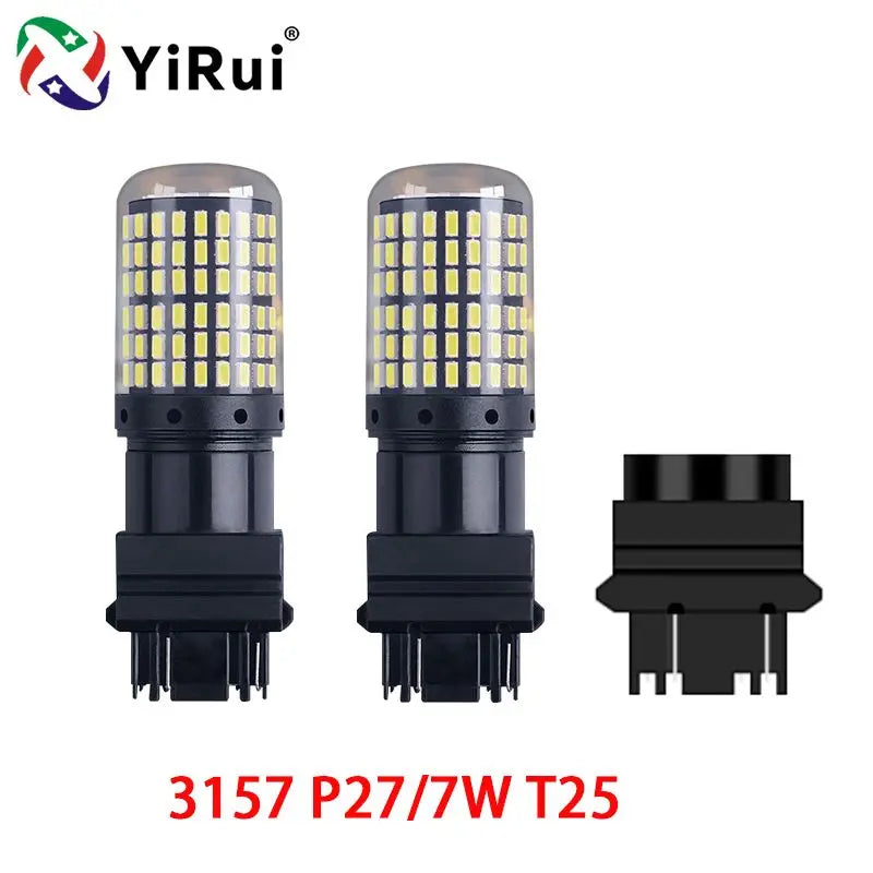 YiRui 2pcs 12-48V New LED Bulbs 144smd Lamp Reverse Turn Signal Light BA15S P21W BAU15S PY21W 7440 W21W P21/5W 1157 BAY15D -…