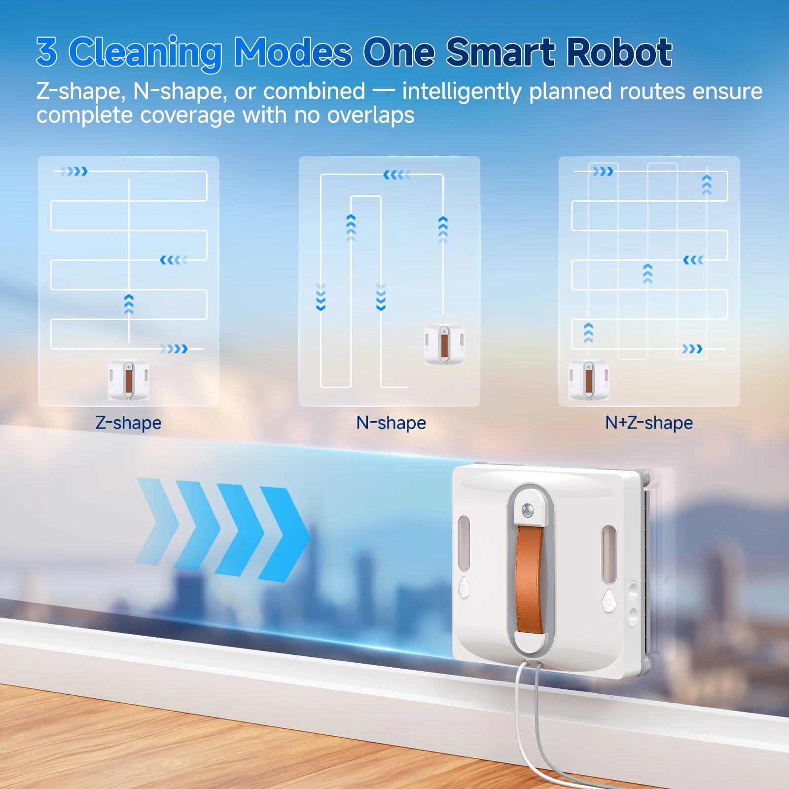 Lubluelu Robot Window Washer 8-Layer Safety Protection 9000Pa Suction Intelligent Path Edge Cleaning Home Glass Cleaning Rob…
