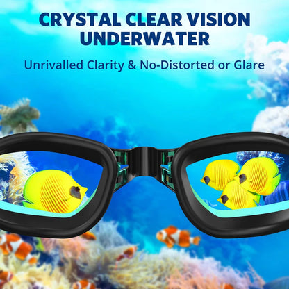 Swimming Goggles Professional Waterproof Swim Eyewear Glasses Anti-fog 100% UV Protection No Leaking For Adult Men Women You…