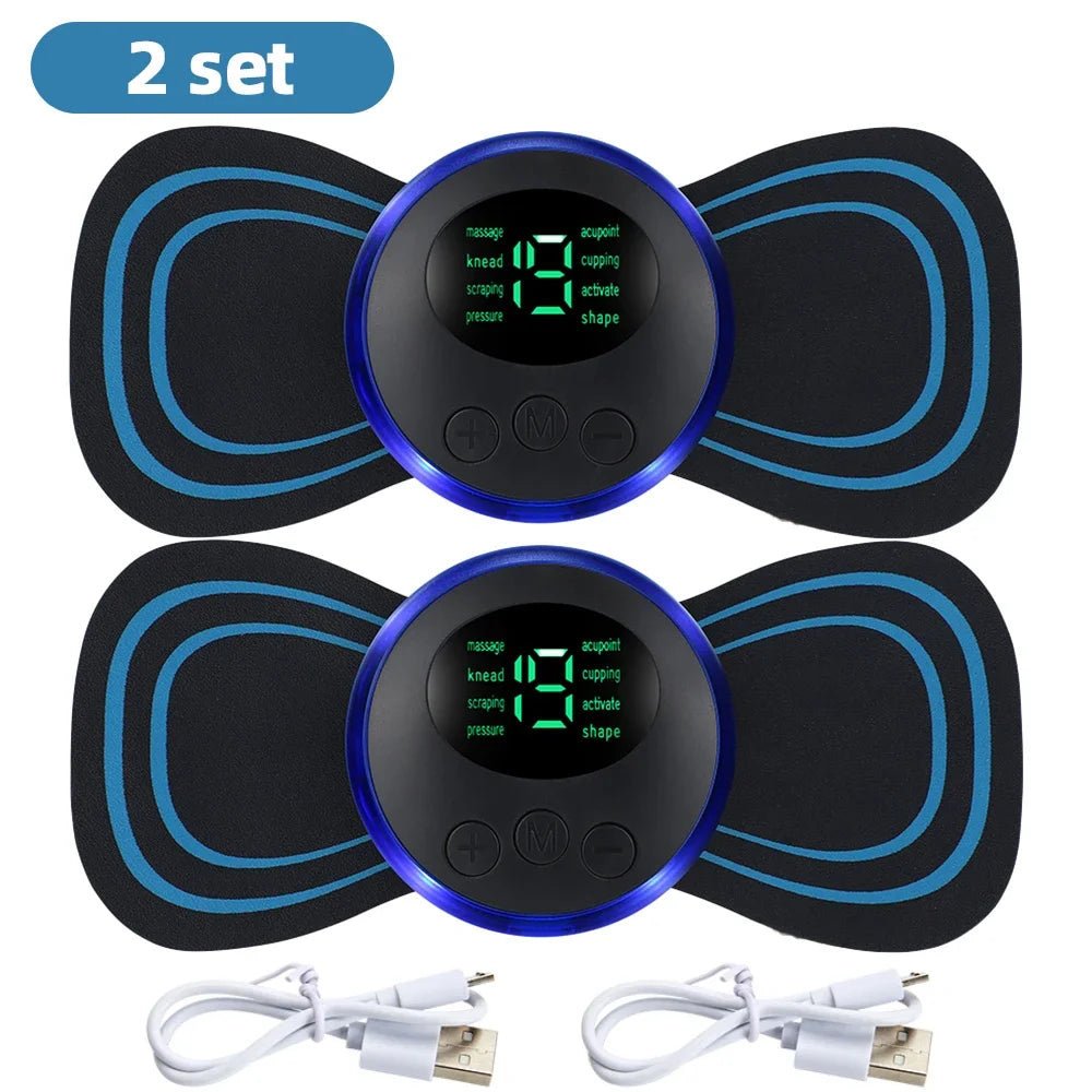 Electric Neck Massager EMS Muscle Massage Stimulator Low Frequency Instrument Back Cervical Calf Patches Pain Joints Mini De…
