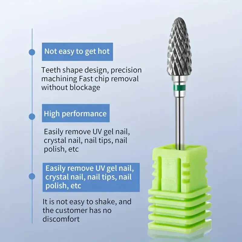 Tungsten Carbid Nail Drill Bits Electric Manicure Drill Accessory Milling Cutters for Nail Gel Polish Remover Nail Tools Efi…