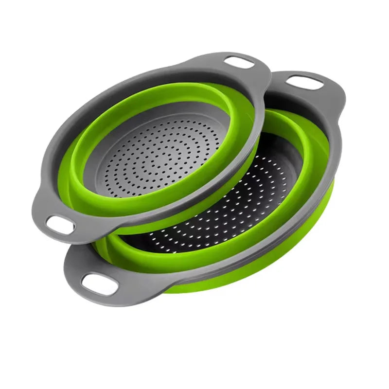 Silicone Folding Drain Basket Fruit Vegetable Washing Basket Foldable Strainer Colander Collapsible Drainer Kitchen Storage…