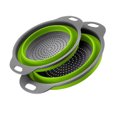 Silicone Folding Drain Basket Fruit Vegetable Washing Basket Foldable Strainer Colander Collapsible Drainer Kitchen Storage…