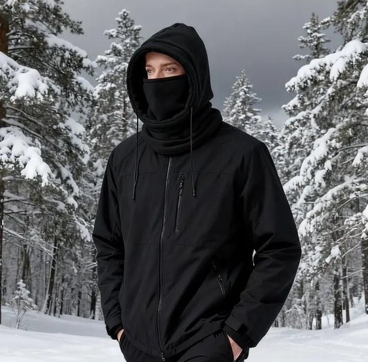 Unisex Winter Balaclava Knit Hood - Windproof Mask with Drawstring, Motorcycle Riding Headgea Warm Knitted Cap Cold Weather…