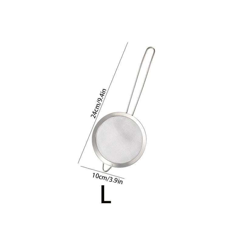 3pcs Stainless Steel Fine Mesh Strainer With Sturdy Handle And Hook, Colander Sifter For Juice Soy Milk, Kitchen Tools - ima…