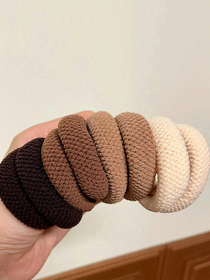 5/10 Mix Color High Elasticity Thickened Versatile Simple Scrunchies, Hair-Friendly (Random Color) Hair Ties Hair Rope - ima…