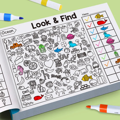 Children's Search for Items Game, Enhance Visual Perception, Fun Coloring Book, Focus and Attention, Handwriting Exercise Bo…