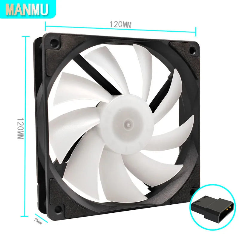 Manmu Fetival Pormotion 120mm Computer Fan Rainbow RGB/ High Cooling Performance Gaming PC Fan - image 4