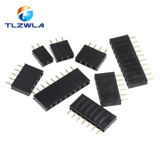 10PCS Single Row Pin Female Header Socket Pitch 2.54mm 1*2p 3p 4p 5p 6p 7p 8p 9p 10p 12p 14p 16p 18p 20p 22p 40p Pin Connect…