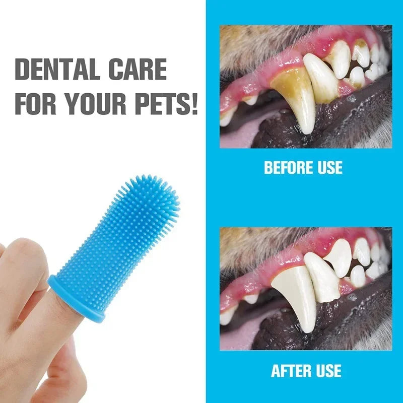 Dog Super Soft Pet Finger Toothbrush Teeth Cleaning Breath Care Nontoxic Silicone Tooth Brush Cat Dog Toothbrush Pet Product…