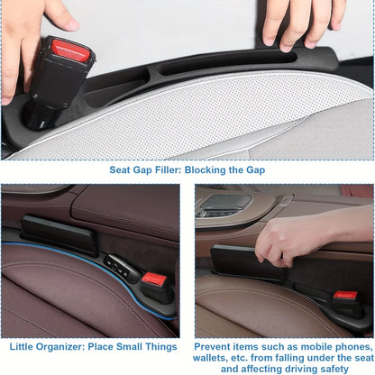 2pc Car Seat Gap Filler Organizer Pu Waterproof Car Seat Gap Plug Strip with 2 Grooves Seat Gap Storage Auto Interior Access…