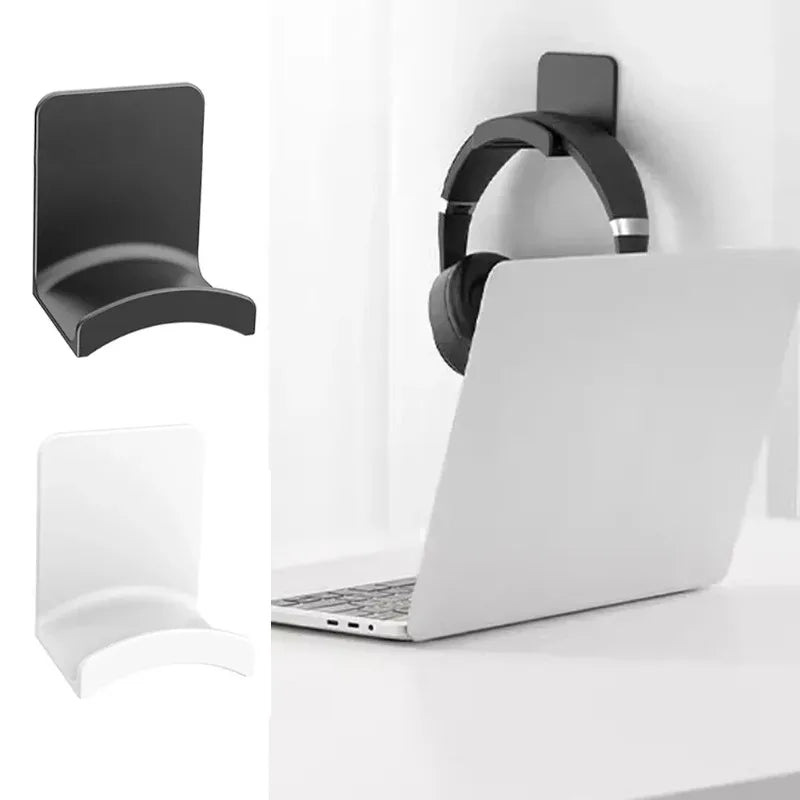 Universal Headphone Stand Adhensive Plastic Wall Mount Hanger Under Desk Headset Rack Holder Support for Gaming Earphone Bra…